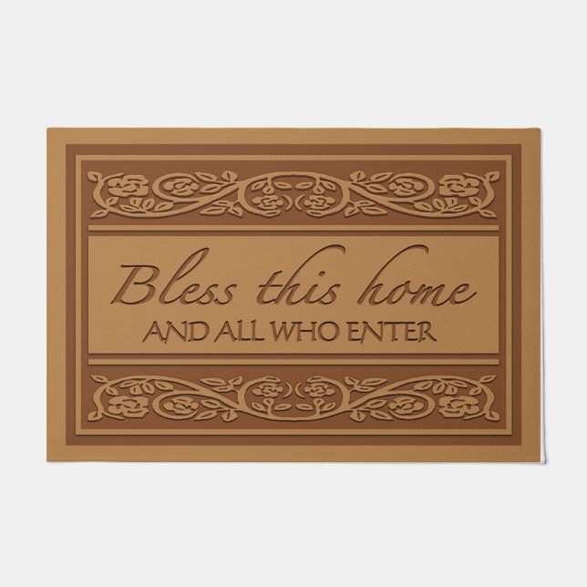 Bless This Home And All Who Enter Door Mat (Front)