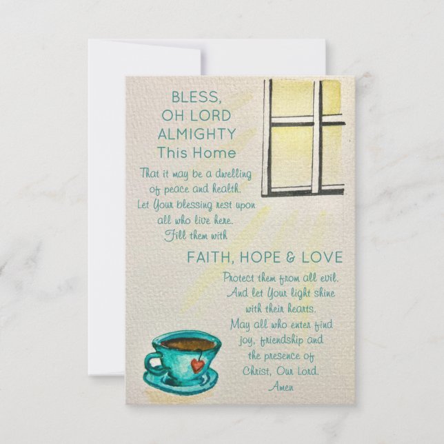 Bless This Home – Prayer Card - Note Card (Front)