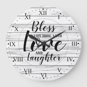 Bless this Home Quote Large Clock