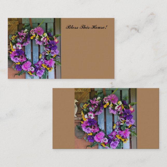 BLESS THIS HOUSE - FLORIST CARD (Front/Back)