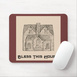 Bless This House w/ text & image templates Mouse Pad