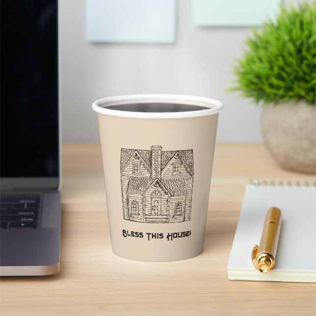 Bless This House w/ text & image templates  Paper Cups (Insitu)