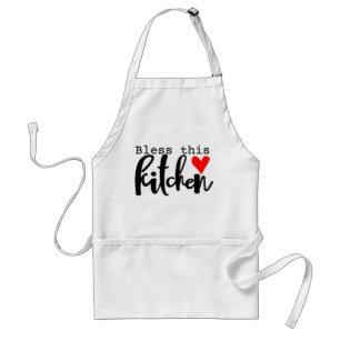 Bless This Kitchen Love Heart Chef's Gift Standard Apron