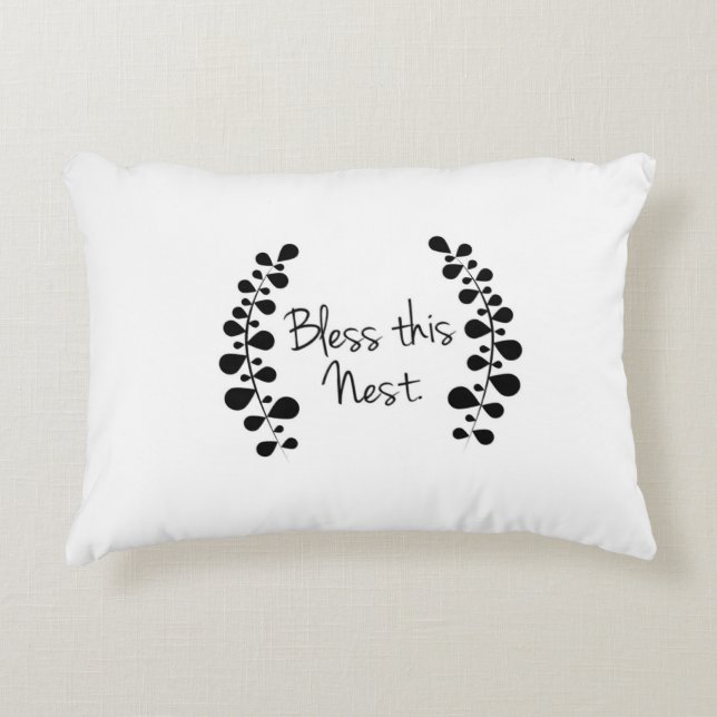 Bless this nest throw pillow (Front)