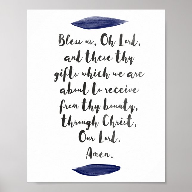 Bless us, Oh Lord, Grace Before Meals Wall Art (Front)