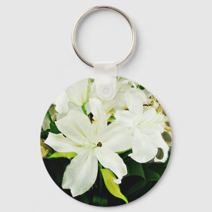 Bless You-White Lilies_ Key Ring