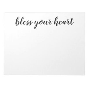 Bless Your Heart Black Script Notepad