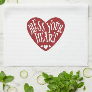 Bless Your Heart in Heart Tea Towel