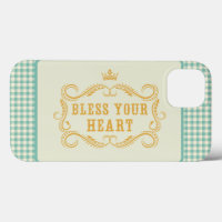 Bless Your Heart Southern Quote Gingham