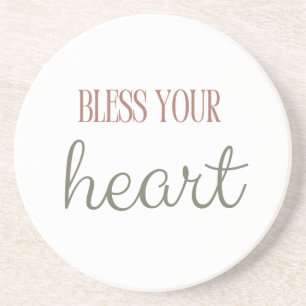 Bless your heart southern quote sage & wildflower coaster