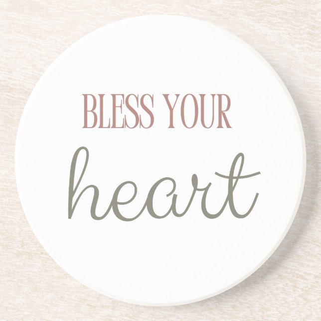 Bless your heart southern quote sage & wildflower coaster (Front)