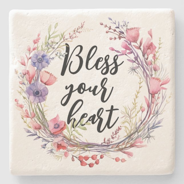 Bless Your Heart Stone Coaster (Front)