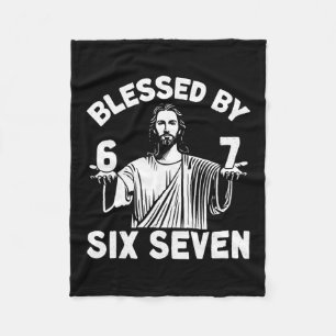 Blessed 6 Number 67 Six Seven Meme Fleece Blanket