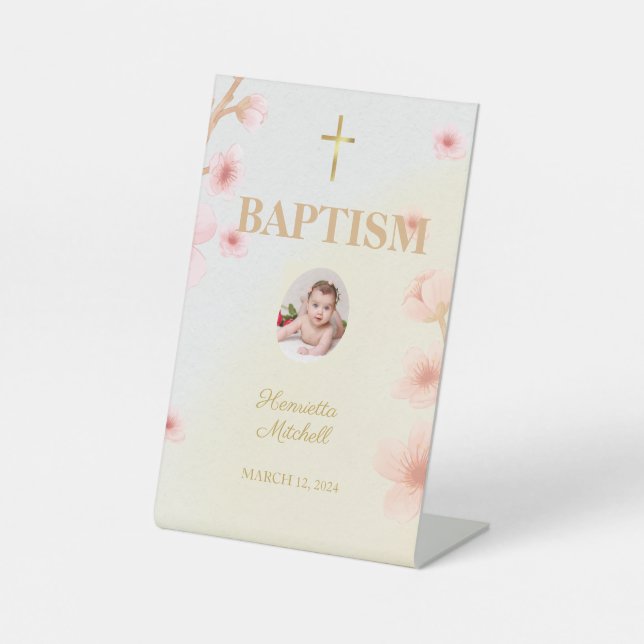 "Blessed and Baptised: A Day to Remember"  Pedestal Sign (Front)