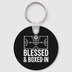 Blessed And Boxed In Soccer Footbyll Pitch Tactics Key Ring