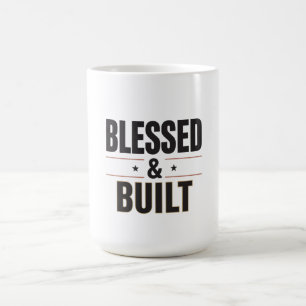Blessed and Built Shirt Christian Gym Motivation Coffee Mug
