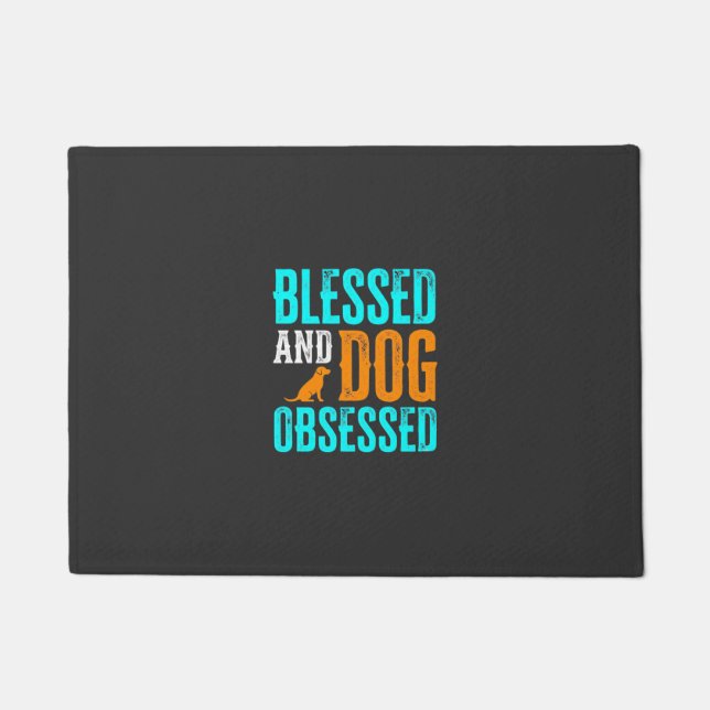 Blessed And Dog Obsessed Dog Lover Doormat (Front)