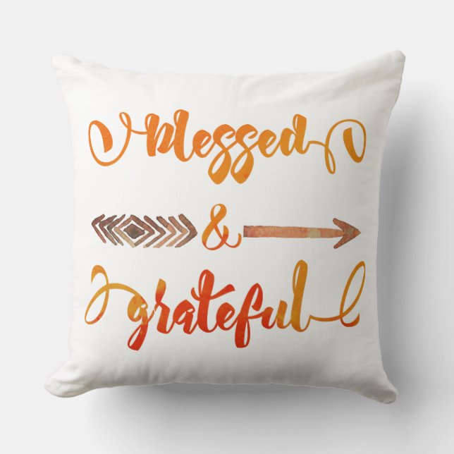 blessed and grateful thanksgiving cushion (Front)