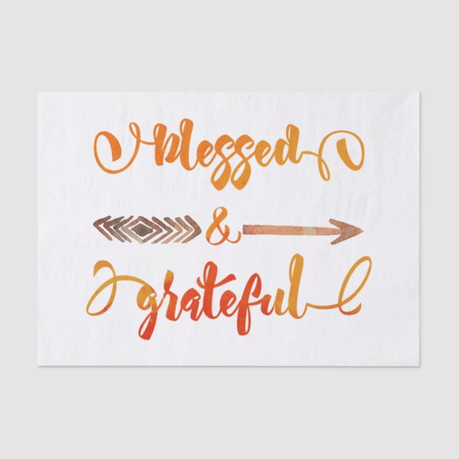 blessed and grateful thanksgiving tissue paper (Front)