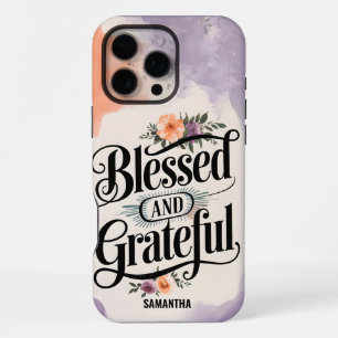 Blessed and Grateful Vintage Christian Women iPhone 16 Pro Max Case