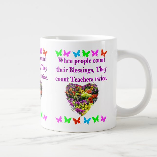 BLESSED AND INSPIRING TEACHER DESIGN LARGE COFFEE MUG (Right)
