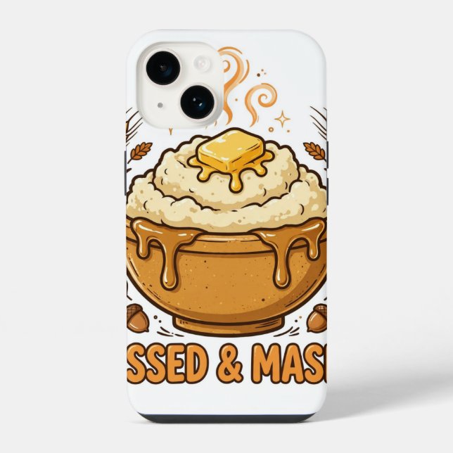 Blessed and Mashed Thanksgiving iPhone Case (Back)