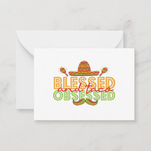Blessed and Taco Obsessed Funny Cinco De Mayo Gift Card