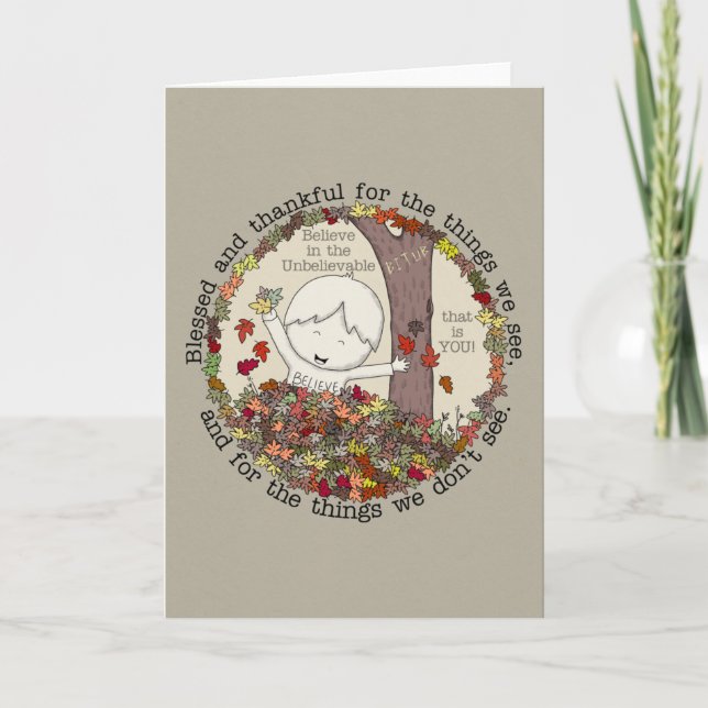 Blessed and Thankful  Holiday Card (Front)