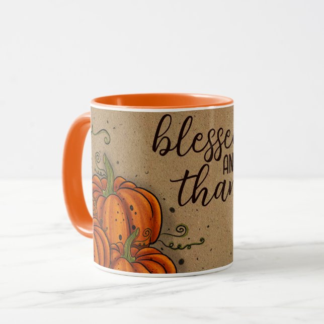 Blessed and thankful  mug (Front Left)