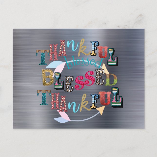 Blessed and Thankful  Postcard (Front)