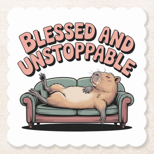 Blessed And Unstoppable Paper Coaster (Front)