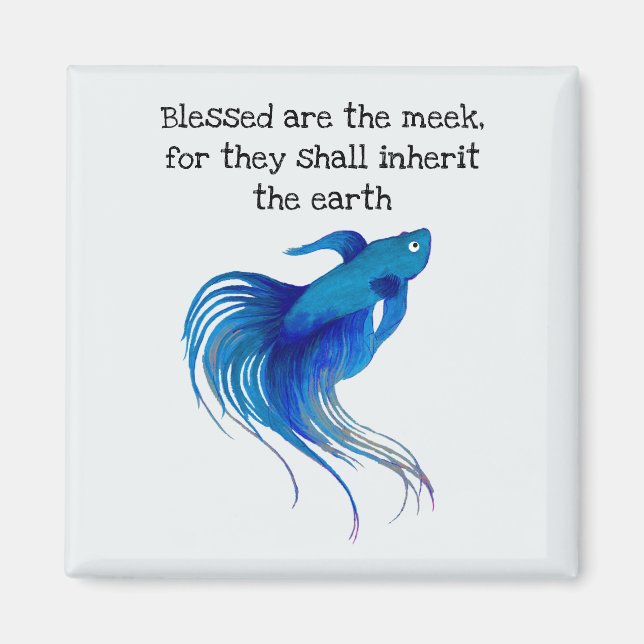 Blessed Are the Meek Fish Magnet (Front)