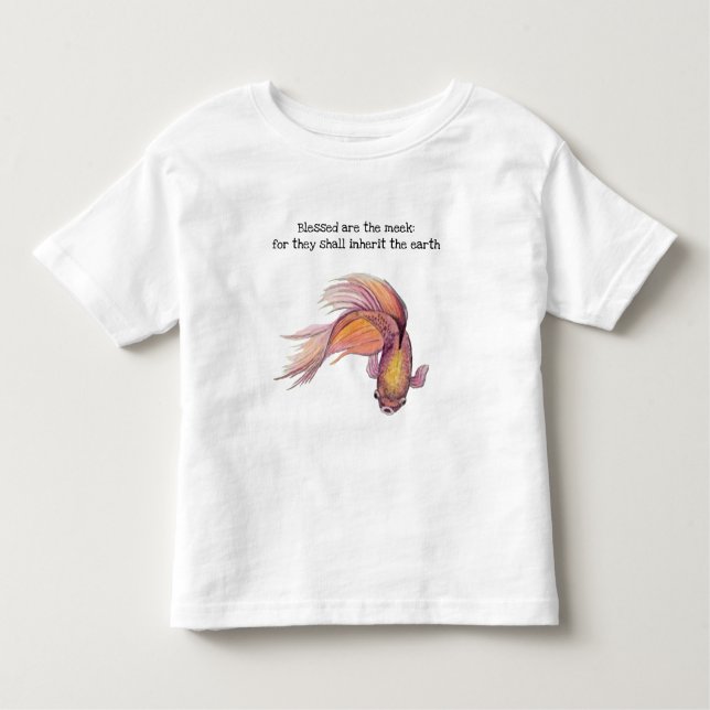 Blessed Are the Meek Fish Toddler T-shirt (Front)