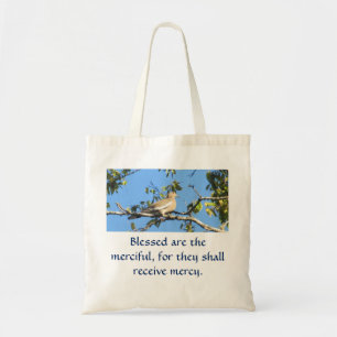 Blessed are the merciful tote bag
