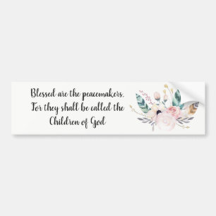 Blessed Are The Peacemakers Boho Bumper Sticker