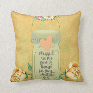 Blessed are the Pure in Heart Bible Verse Cushion
