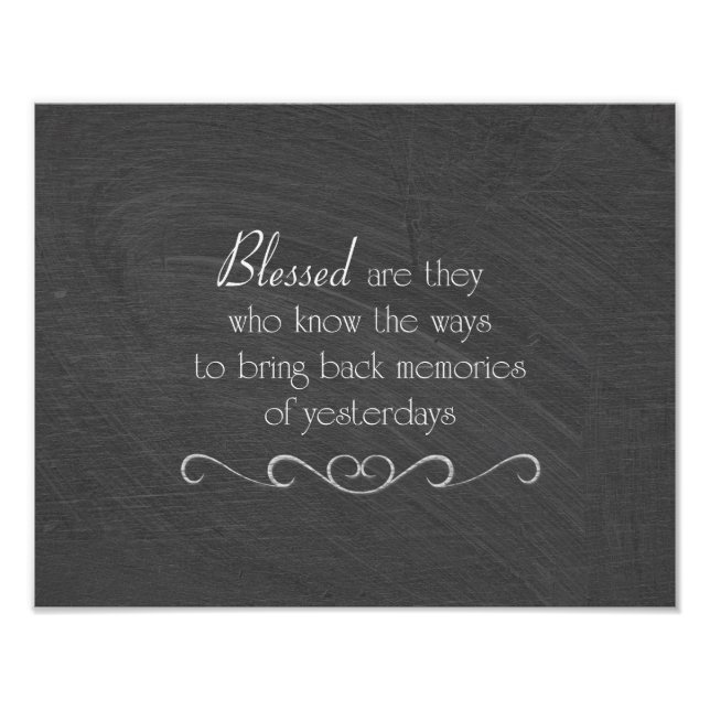 Blessed are those quote on chalkboard photo print (Front)