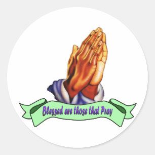 Blessed are those that pray classic round sticker