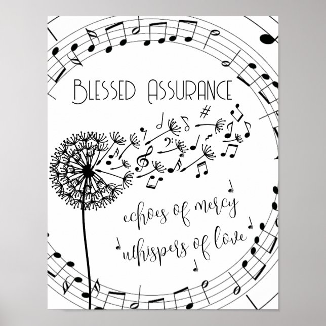 Blessed Assurance Hymn Christian Poster (Front)