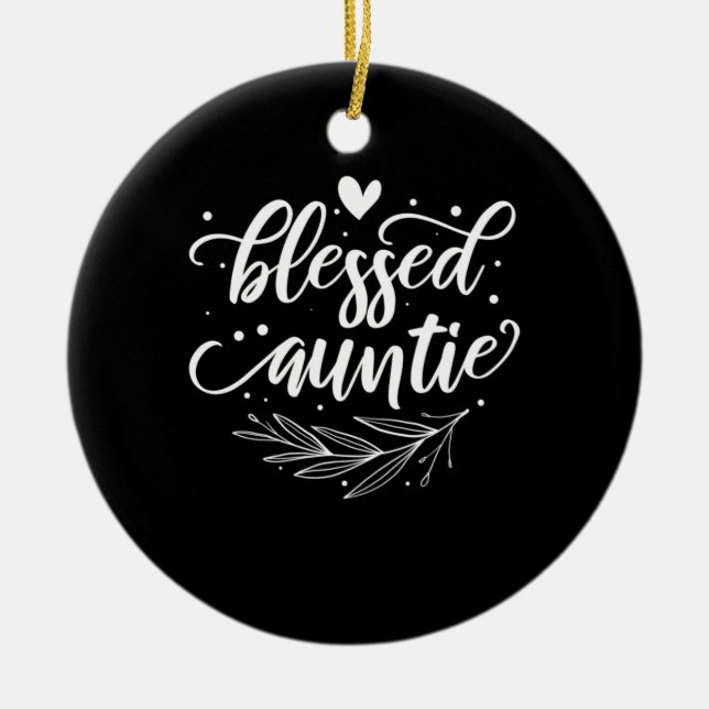 Blessed Auntie Ceramic Ornament (Front)