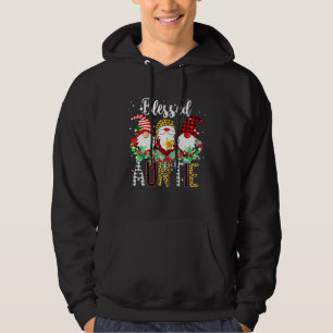 Blessed Auntie Gnomes Christmas Leopard Buffalo Pl Hoodie