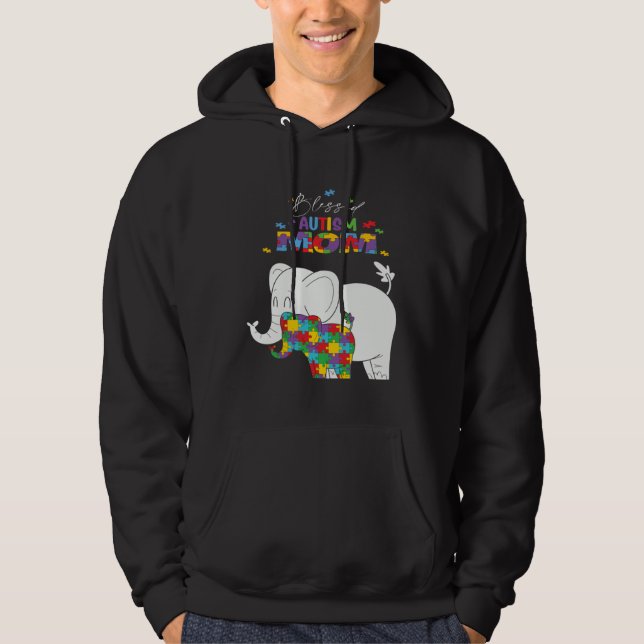 Blessed Autism Mom Mother Autistic Kids Awareness  Hoodie (Front)