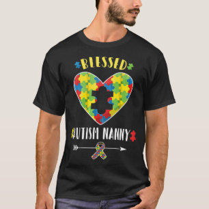 Blessed Autistic Nanny Autistic Grandma Puzzle Pie T-Shirt