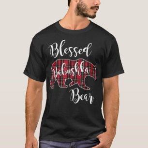 Blessed Babushka Bear Red Tartan Plaid Fun Grandma T-Shirt