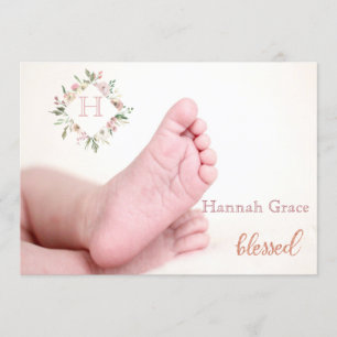 Blessed   Baby Girl Birth Announcement