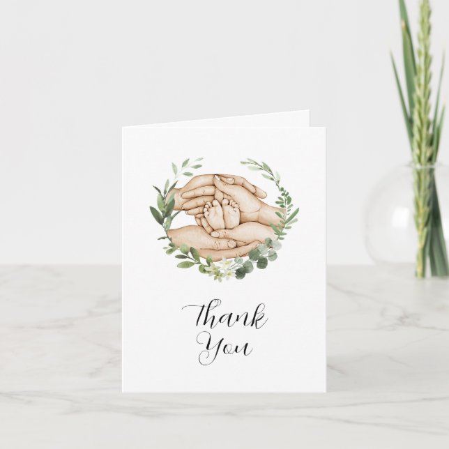 Blessed Baby Shower Thank You Card" Card (Front)