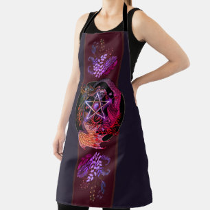 Blessed Be Art Nouveau Pentacle Dragon  Apron