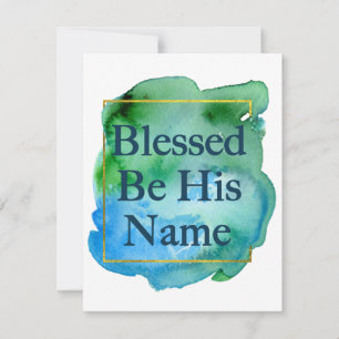 Blessed Be His Name Beautiful Bible Verse Church Card