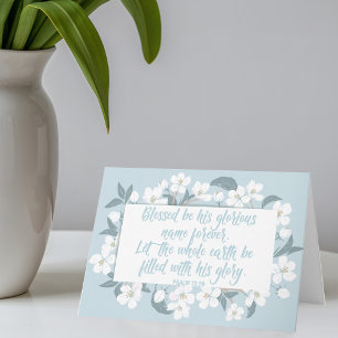 Blessed Be His Name Psalm Christian Verse Pretty Card