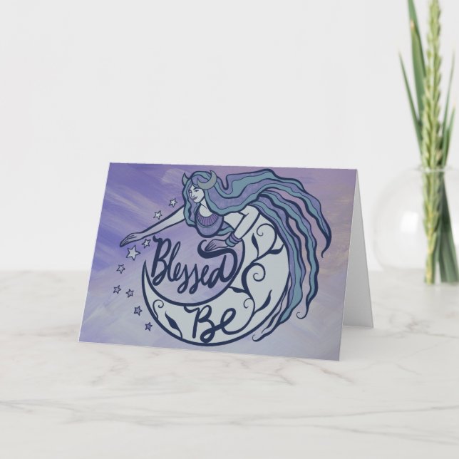 Blessed Be Moon Goddess Card (Front)